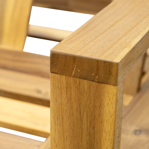 Acacia Wood Adjustable Backrest Outdoor Lounge Chair, Suitable for