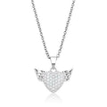 3W1378 - Rhodium 925 Sterling Silver Chain Pendant with AAA Grade CZ