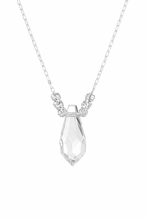 925 Sterling Silver Crystal Pendant Necklace – Elegant Chain Necklace