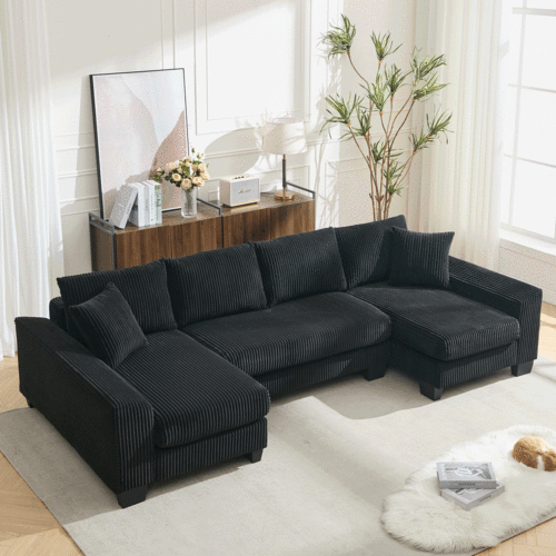 114' Sleeper Sofa,U Shaped Sofa , Pull Out Bed,Convertible Oversize 2